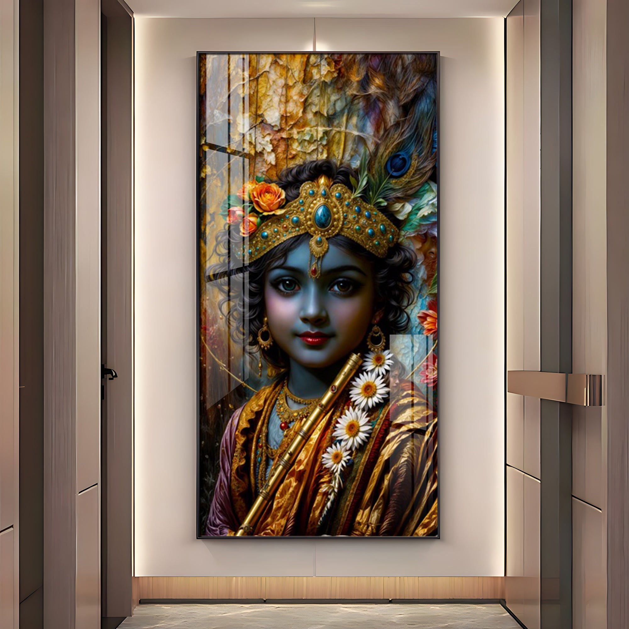 Krishna Essence Premium Acrylic Vertical Wall Art