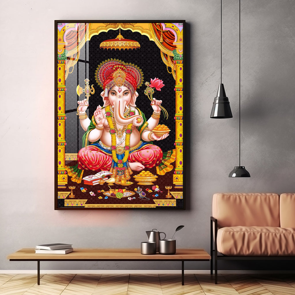 Divine Ganesh Serenity Premium Acrylic Vertical Wall Art
