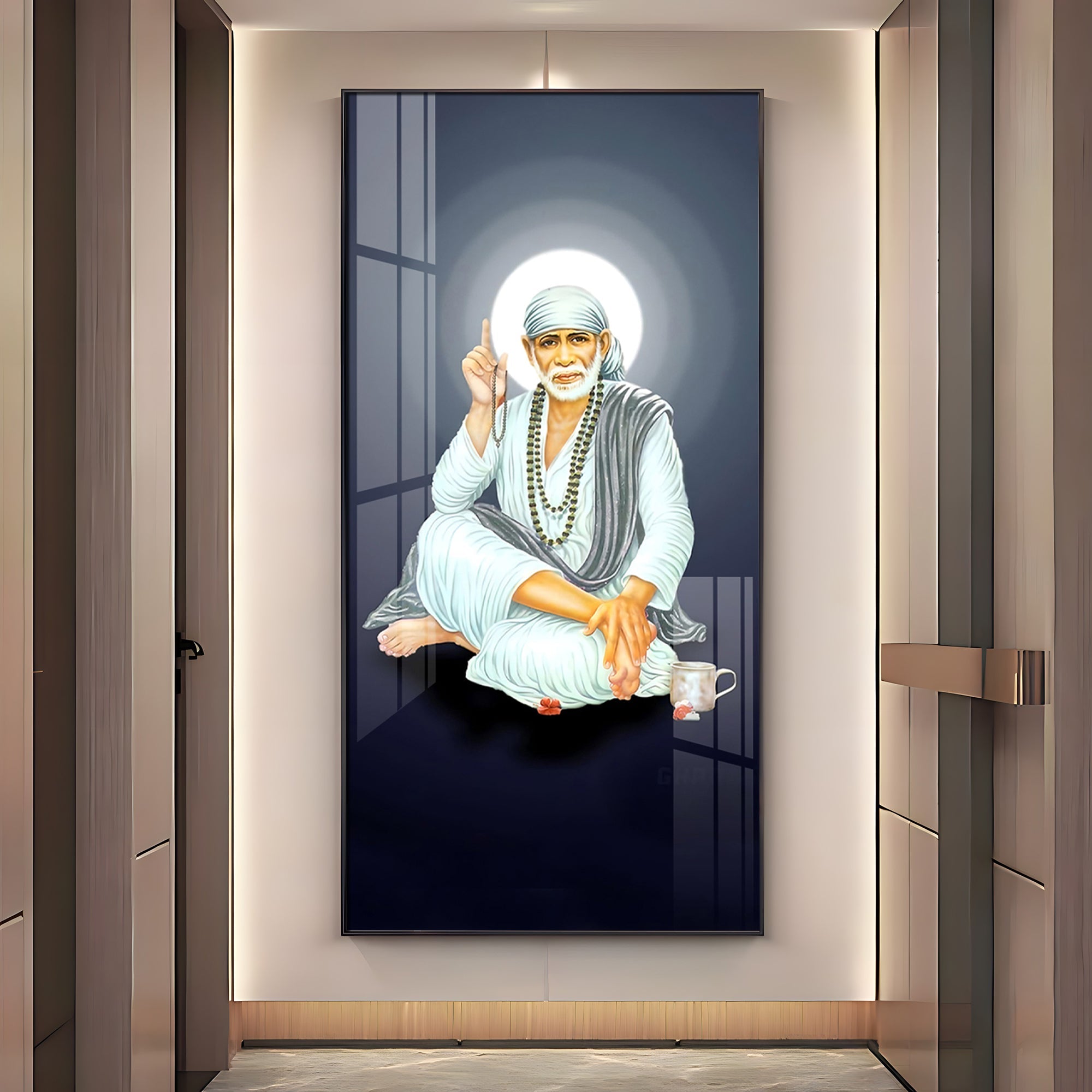 Om Sai Premium Acrylic Vertical Wall Art