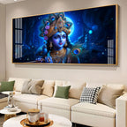 Lord Krishna Bliss Premium Acrylic Horizontal Wall Art