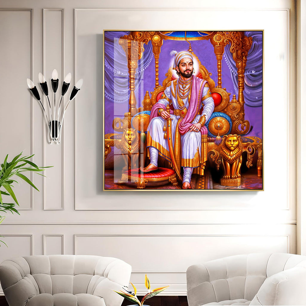 Chhatrapati Shivaji Maharaj Premium Acrylic Square Wall Art
