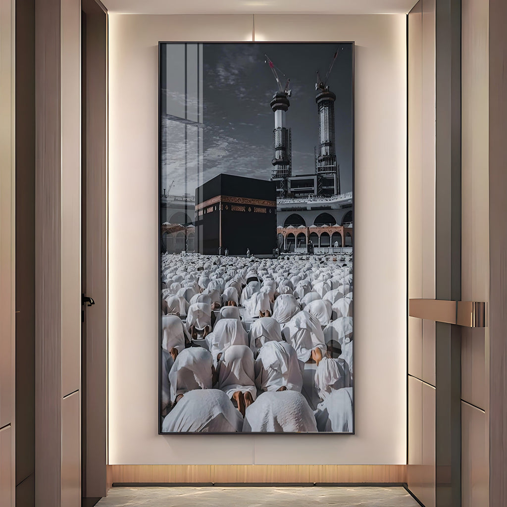 Muslim Pilgrimage Premium Acrylic Vertical Wall Art