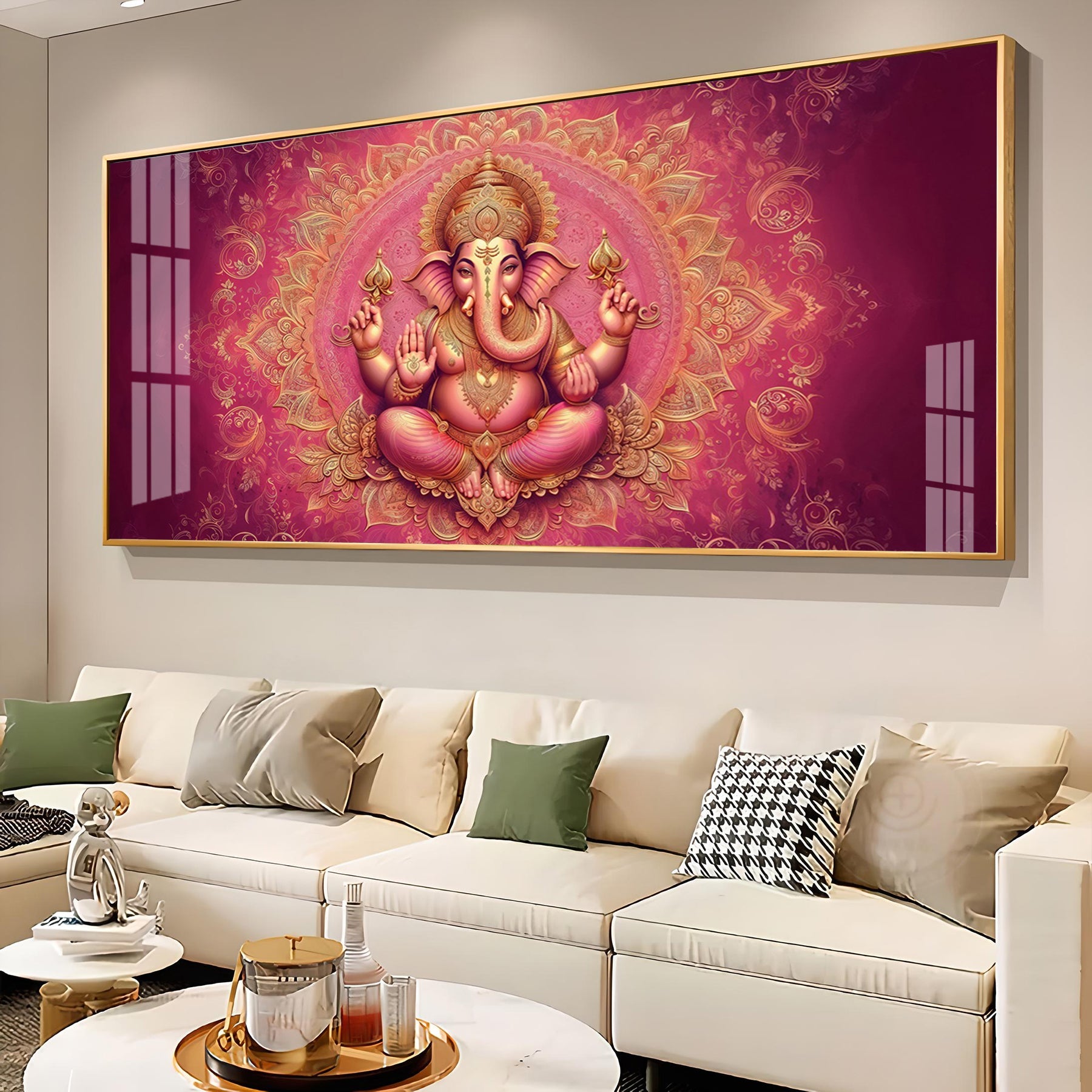 Lord Ganesha Giving Blessing Premium Acrylic Horizontal Wall Art
