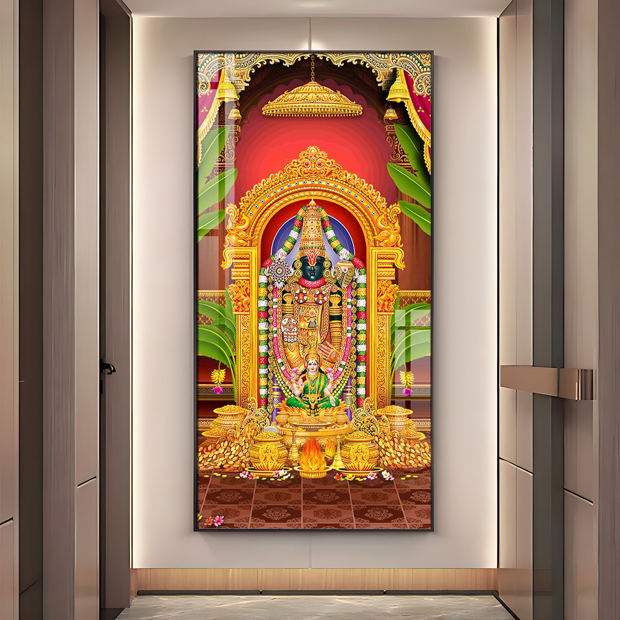 Shree Tirupati Balaji Premium Acrylic Vertical Wall Art