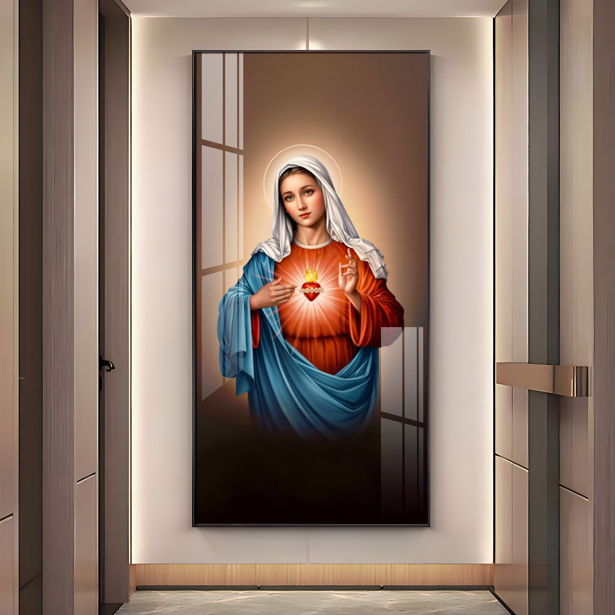 The Heart of Mary Premium Acrylic Vertical Wall Art