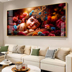 Cute Little Krishna Premium Acrylic Horizontal Wall Art
