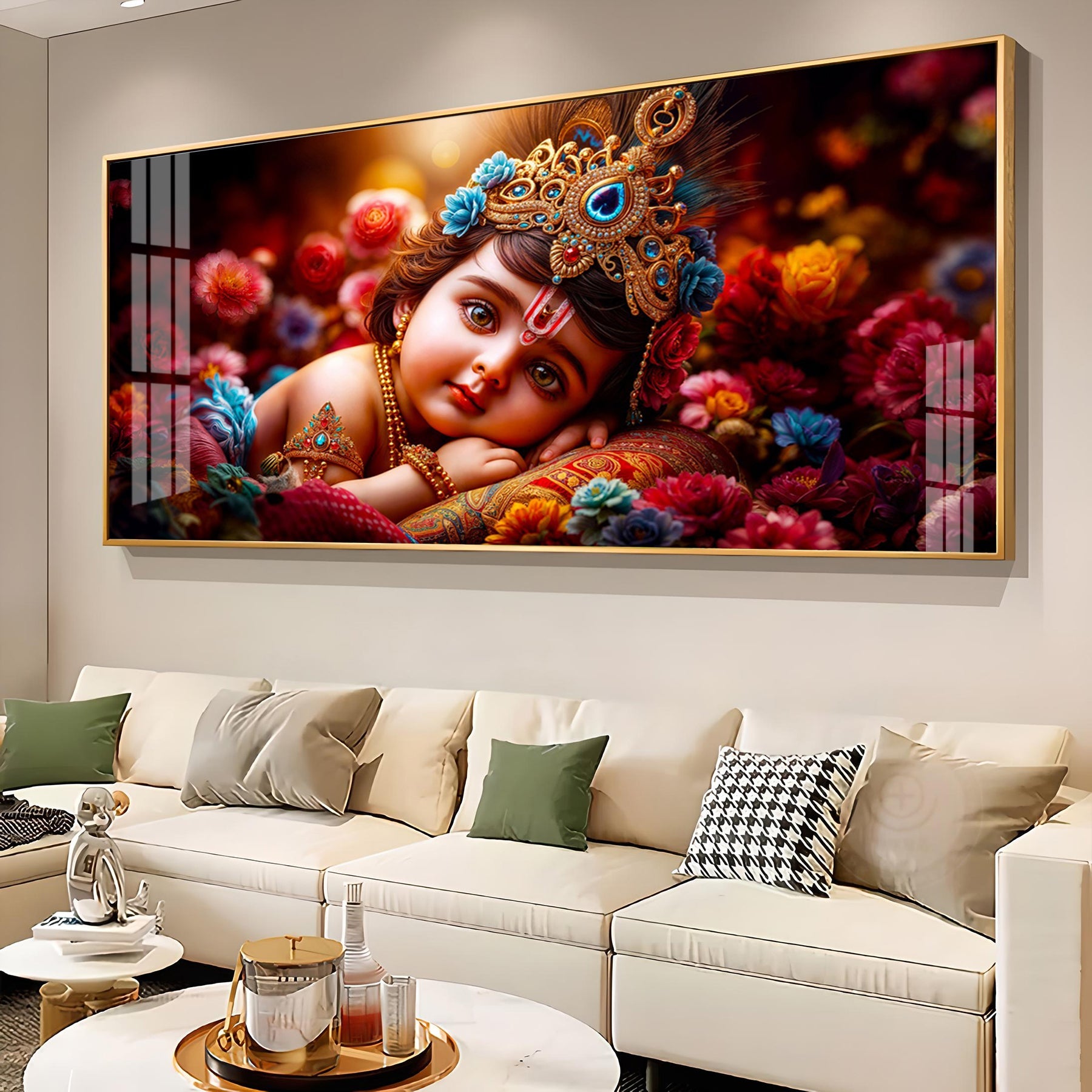 Cute Little Krishna Premium Acrylic Horizontal Wall Art