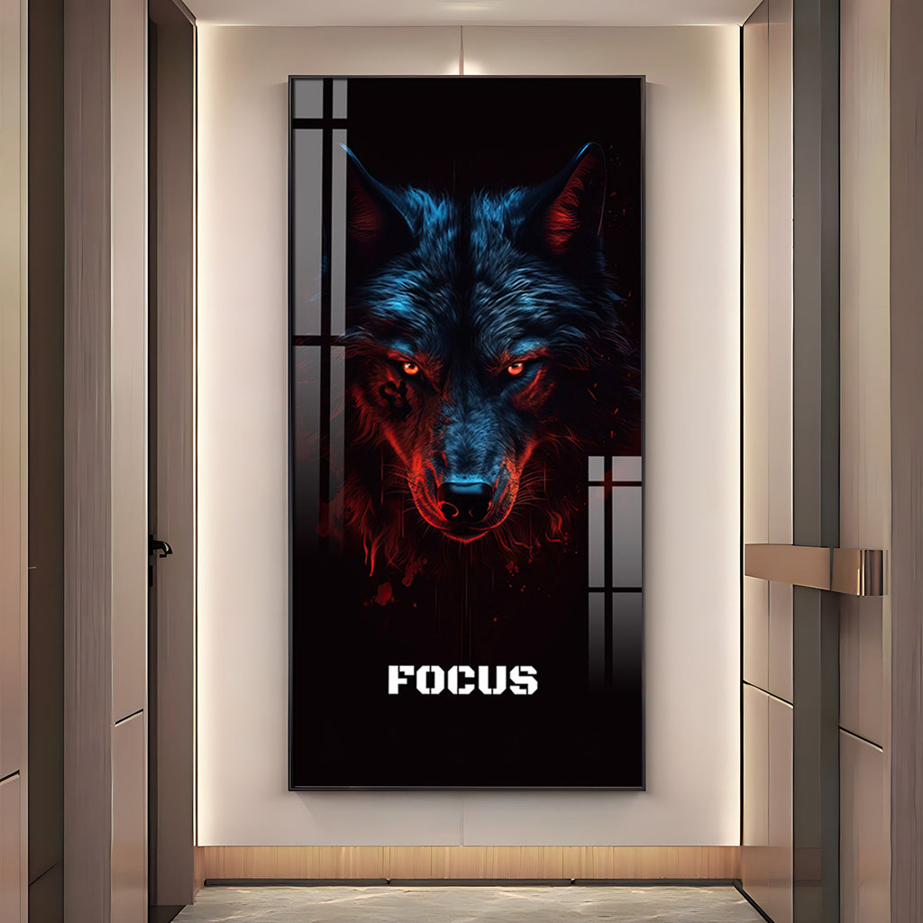 Alpha Wolf Premium Acrylic Vertical Wall Art
