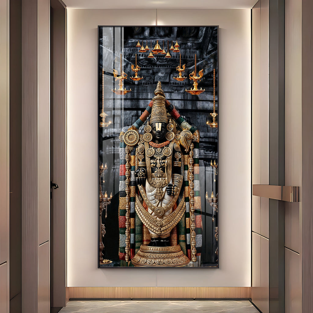 Lord Tirupati Premium Acrylic Vertical Wall Art
