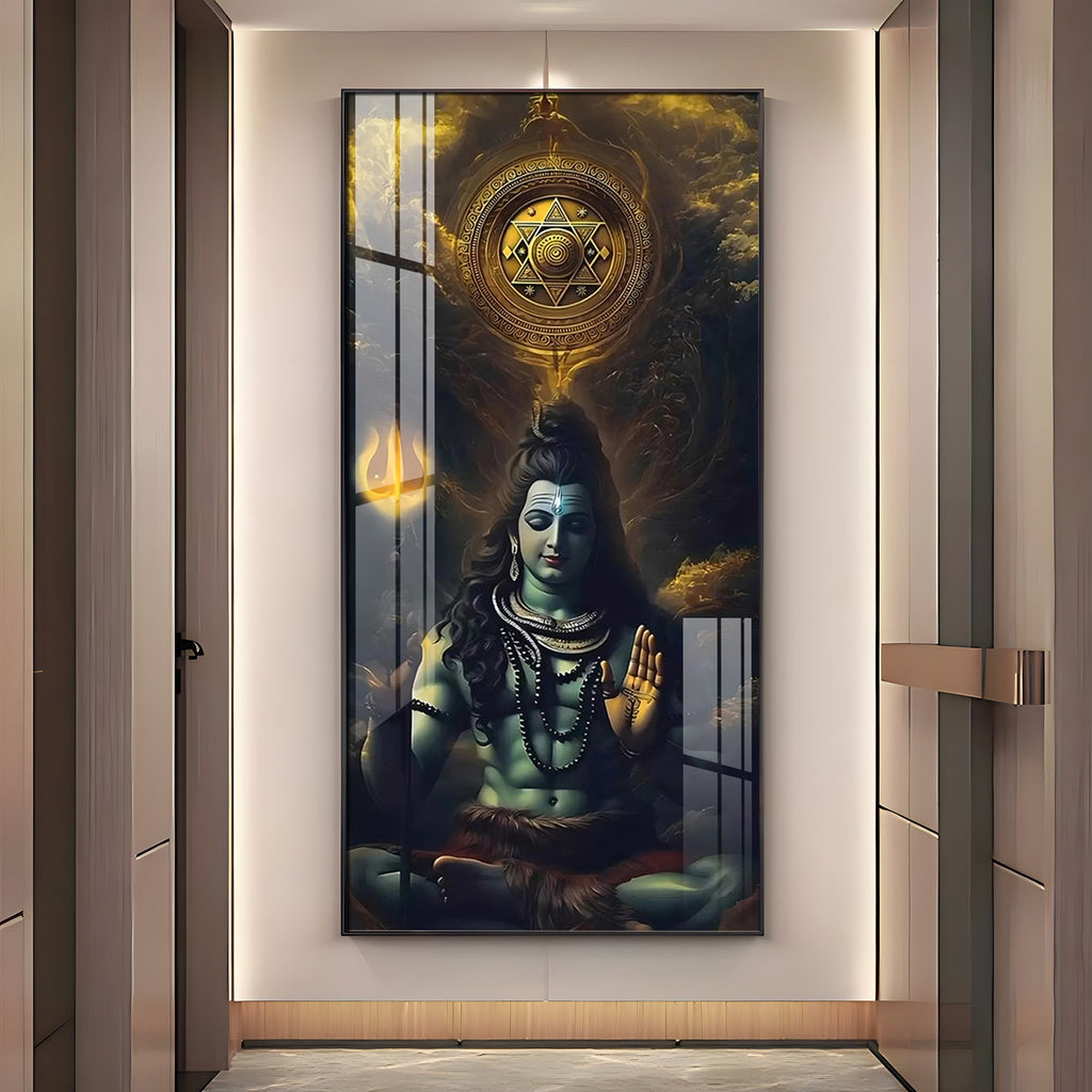Shiv Saadhna Premium Acrylic Vertical Wall Art