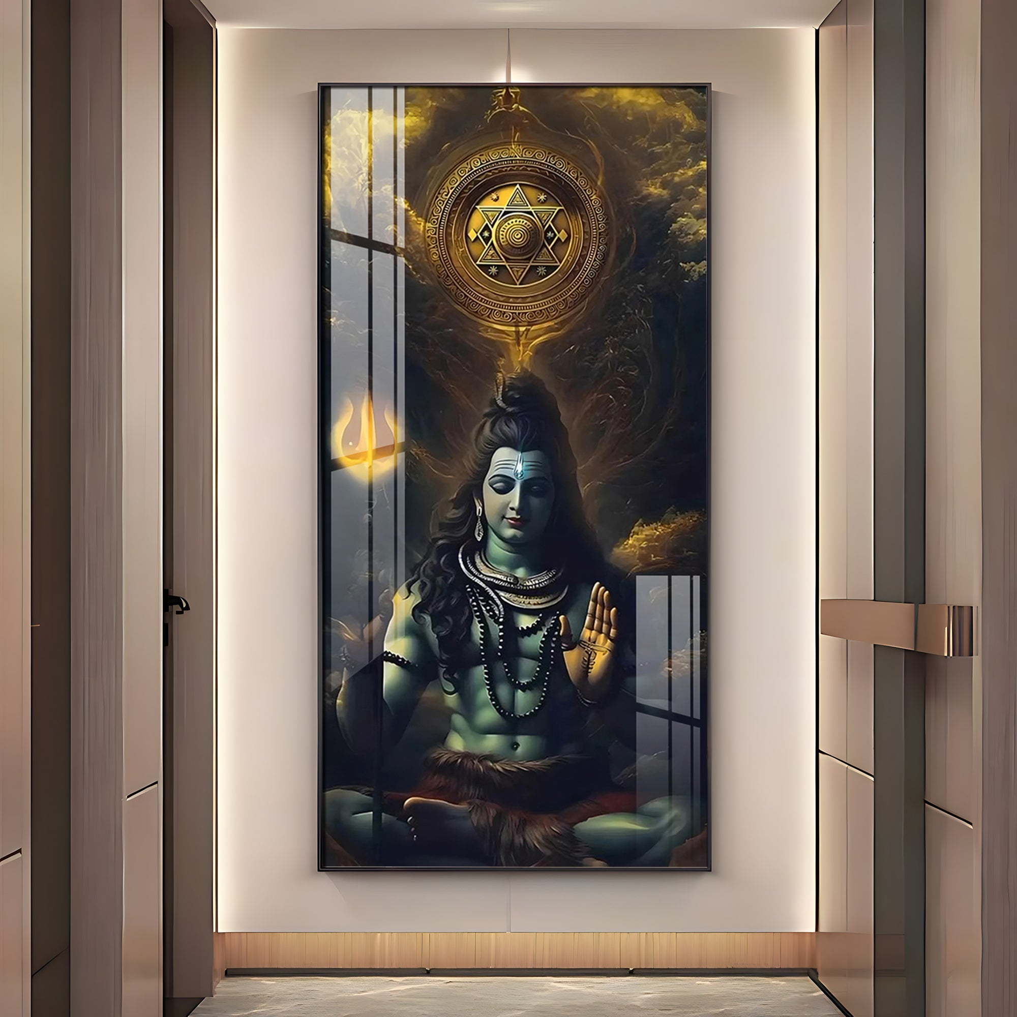 Shiv Saadhna Premium Acrylic Vertical Wall Art