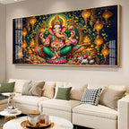 Lord Ganesha Radiance Premium Acrylic Horizontal Wall Art