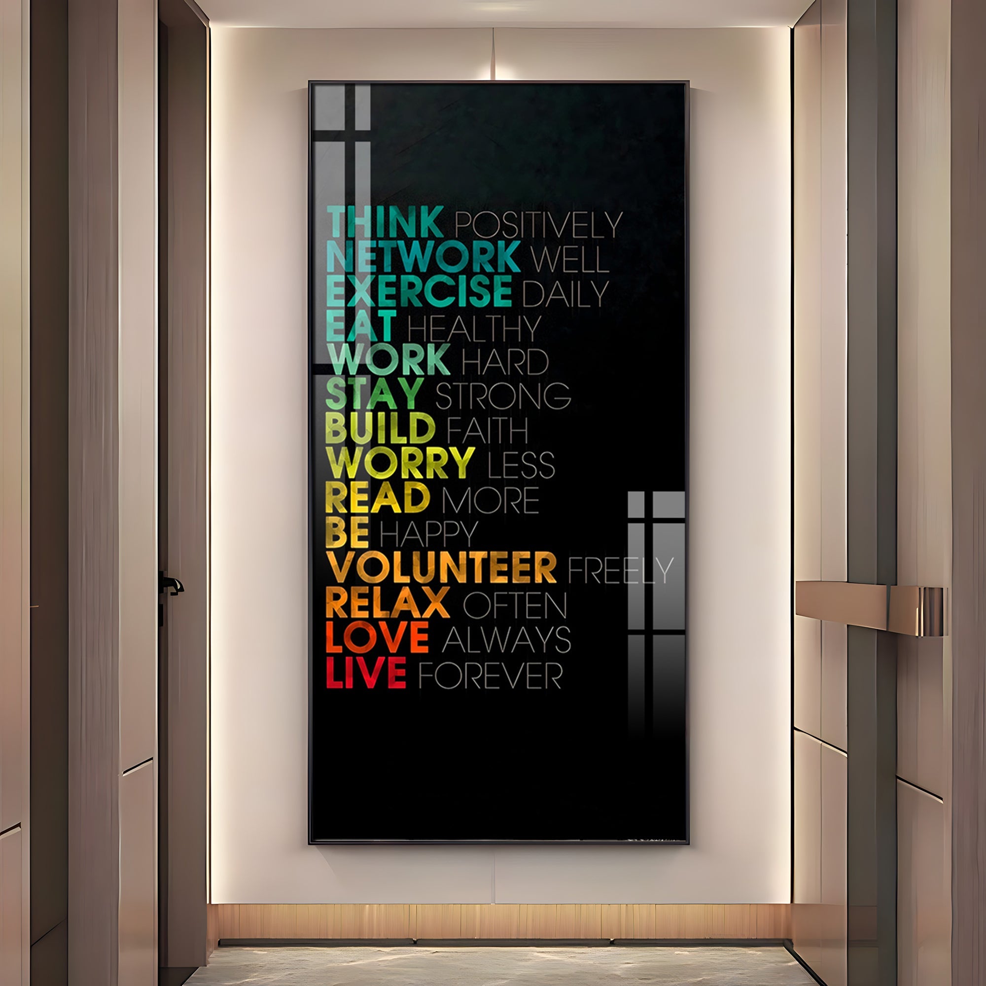 Think Positively Premium Acrylic Vertical Wall Art