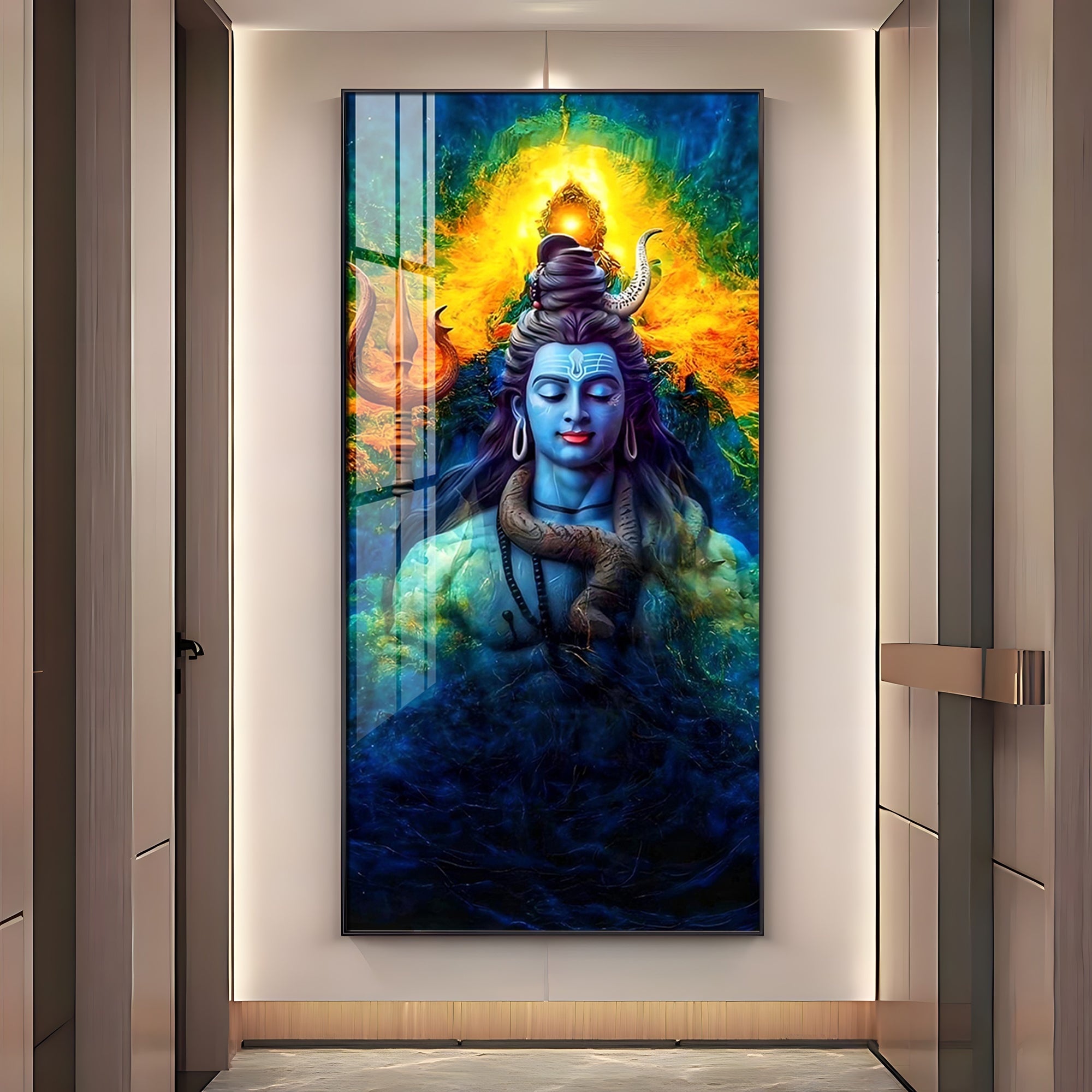 Shiv Shankar Premium Acrylic Vertical Wall Art