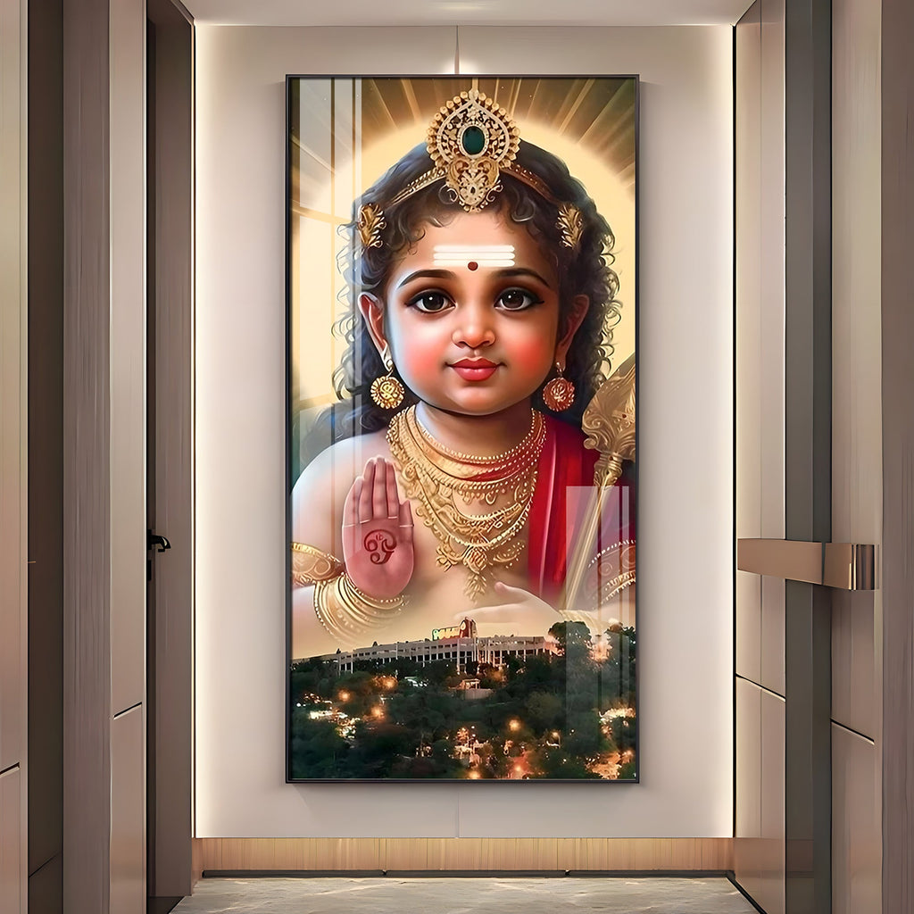 Lord Muruga Premium Acrylic Vertical Wall Art