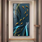 Golden Koi Fish Premium Acrylic Vertical Wall Art