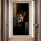 Lord Krishna Premium Acrylic Vertical Wall Art