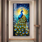 Peacock Majesty Premium Acrylic Vertical Wall Art