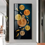 Carp Lotus Pond Premium Acrylic Vertical Wall Art