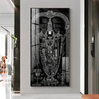 Tirupati Balaji In Charcoal & Graphite Finish Premium Acrylic Vertical Wall Art
