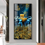 Elephant & Leaf Premium Acrylic Vertical Wall Art