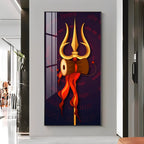 Shiva Trishula Premium Acrylic Vertical Wall Art