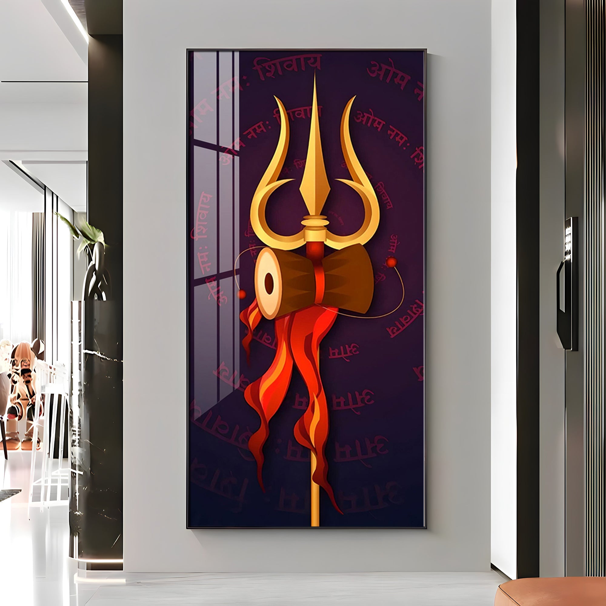 Shiva Trishula Premium Acrylic Vertical Wall Art