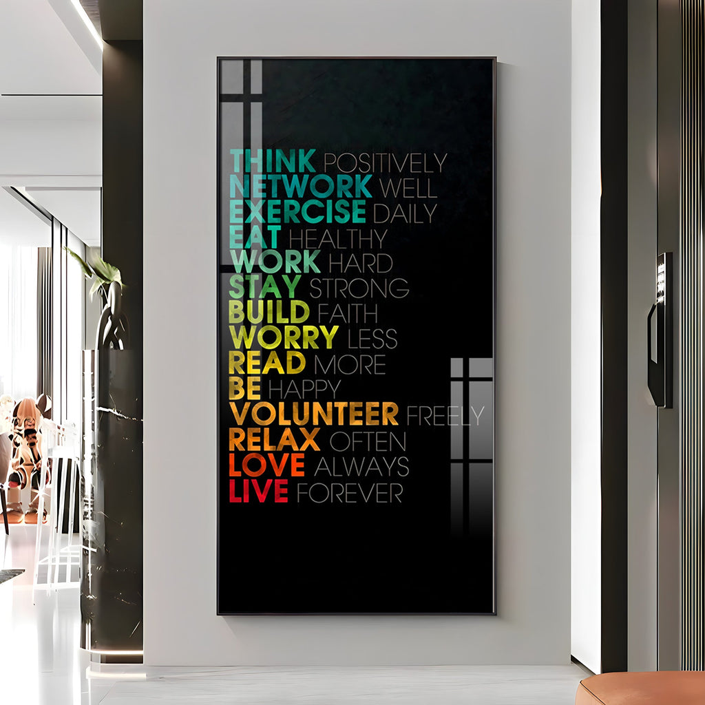 Think Positively Premium Acrylic Vertical Wall Art