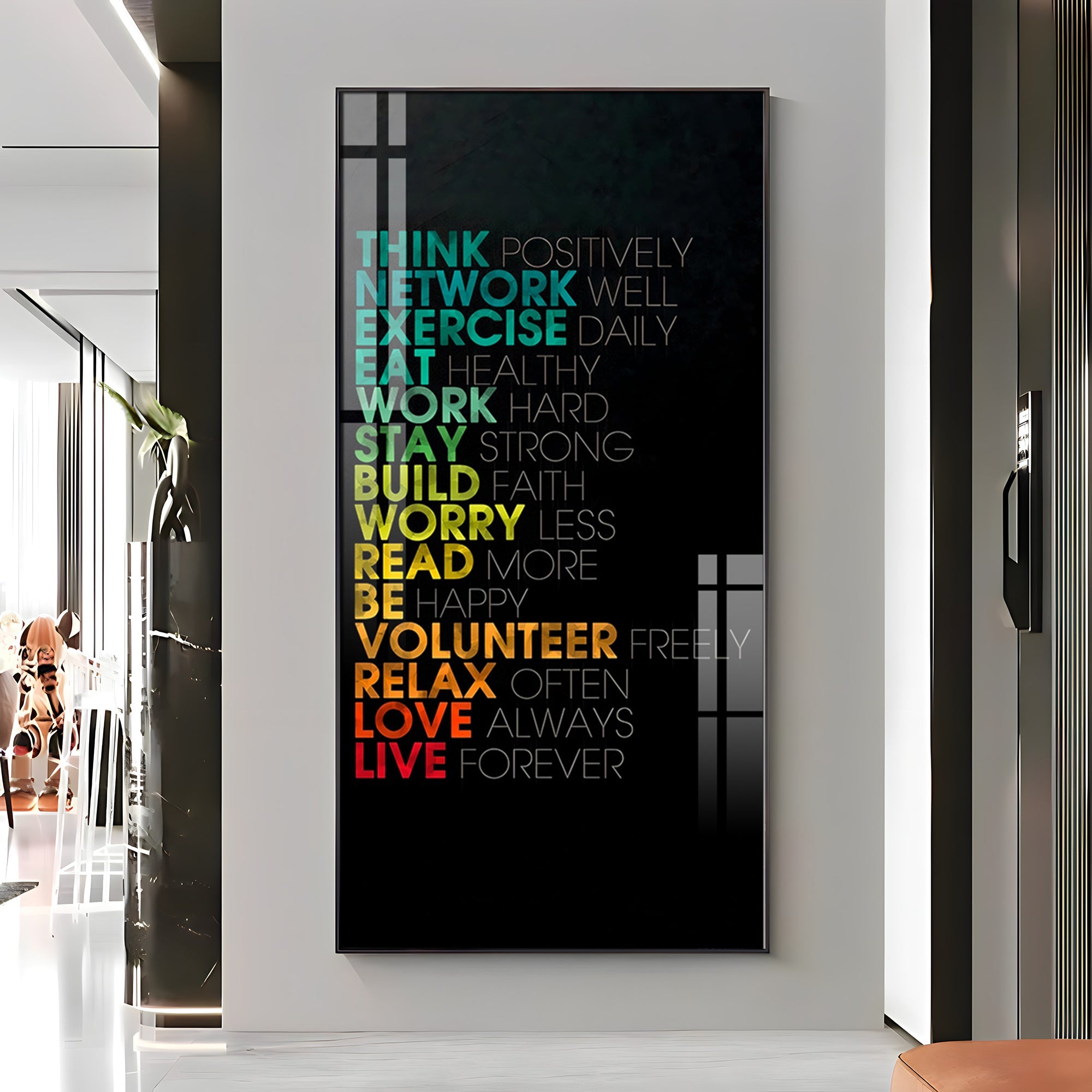 Think Positively Premium Acrylic Vertical Wall Art