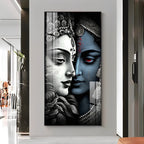 Beautiful Krishna & Radha Premium Acrylic Vertical Wall Art