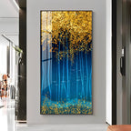 Sparkling Leaves Premium Acrylic Vertical Wall Art