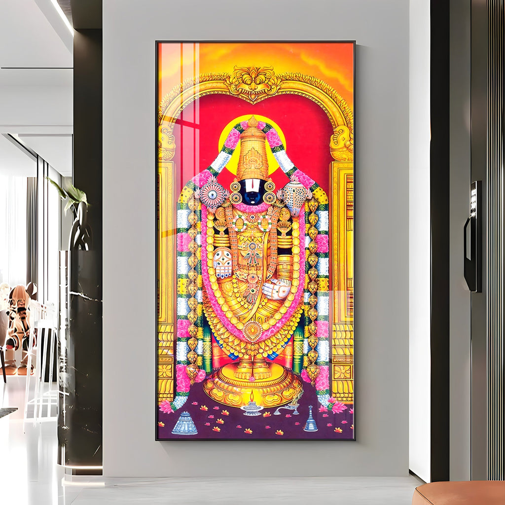 Tirupati Balaji Premium Acrylic Vertical Wall Art