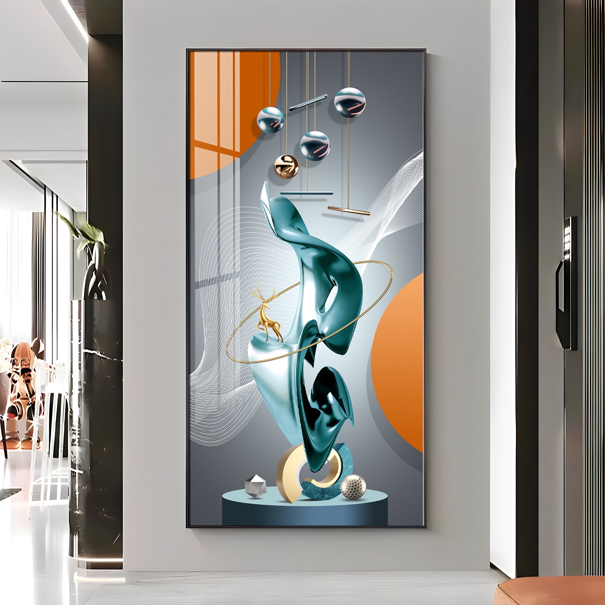 Luxury Abstract Art Premium Acrylic Vertical Wall Art
