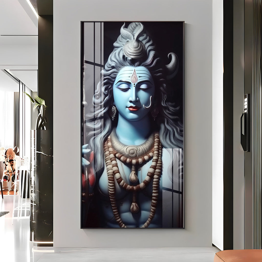 Shiv Shambhu Premium Acrylic Vertical Wall Art