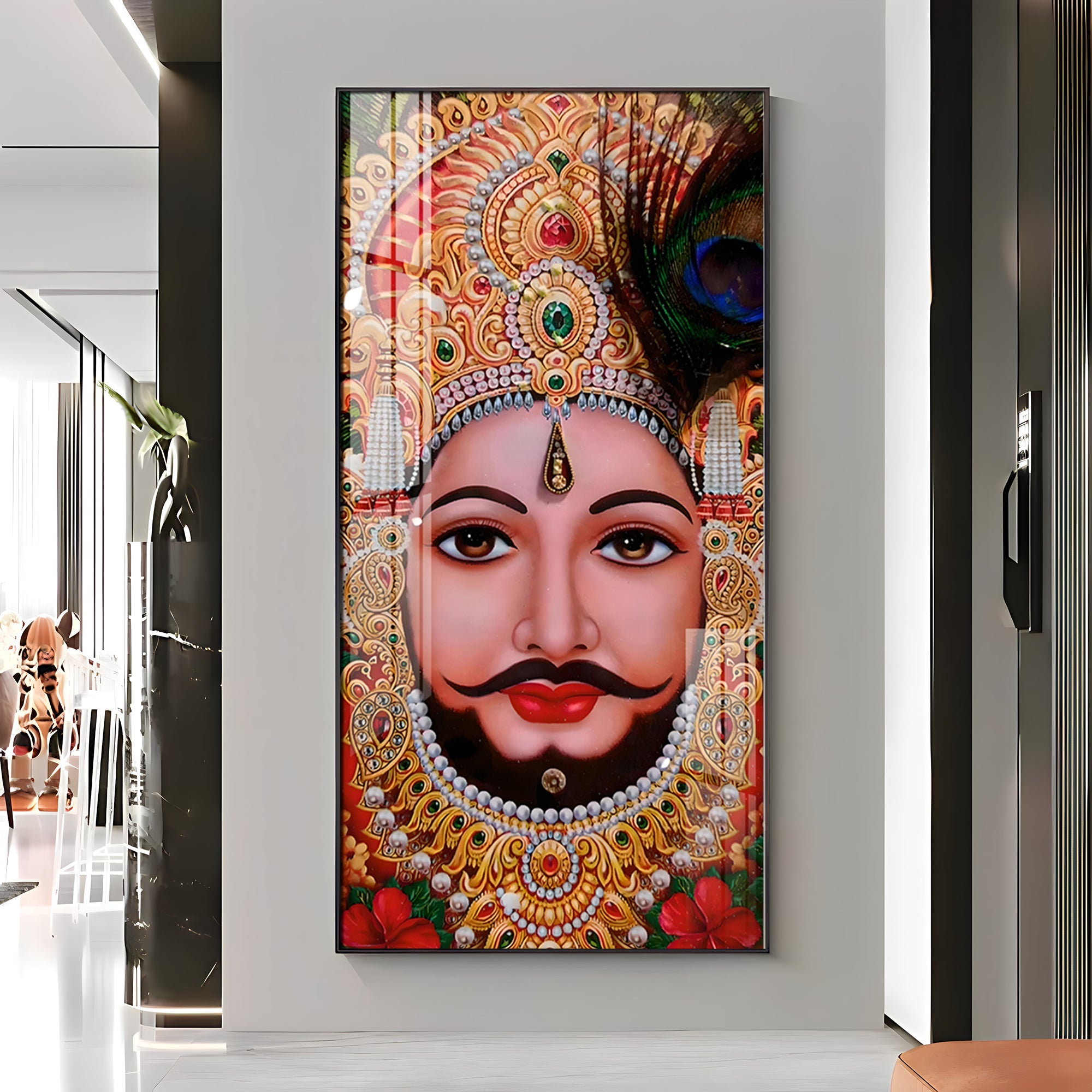 Shyam Baba Premium Acrylic Vertical Wall Art