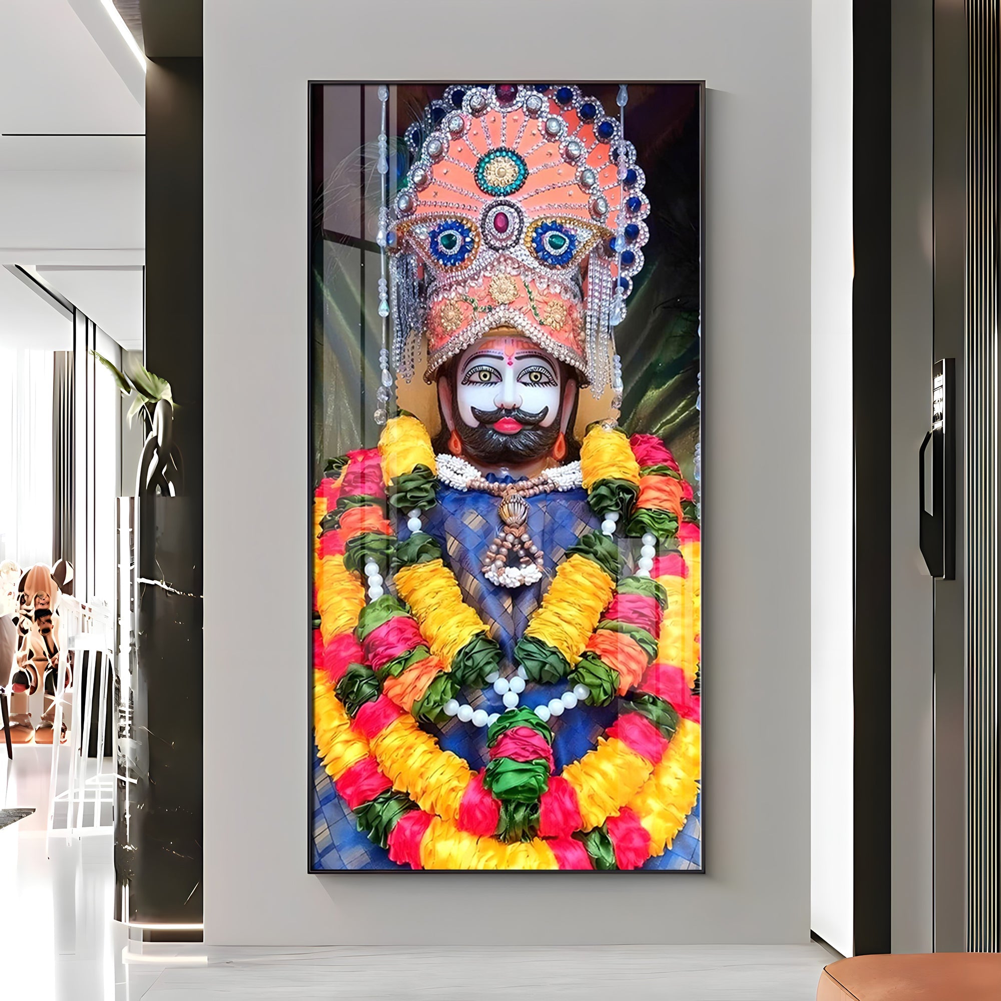 Khatu Shyam Baba Premium Acrylic Vertical Wall Art