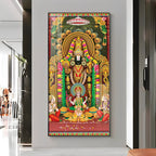 Lord Venkateswara With Lakshmi Ji Premium Acrylic Vertical Wall Art