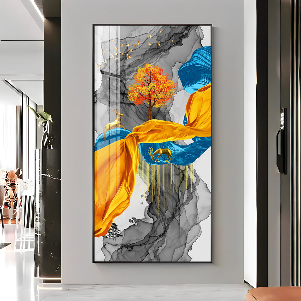 Abstract Ribbons Premium Acrylic Vertical Wall Art