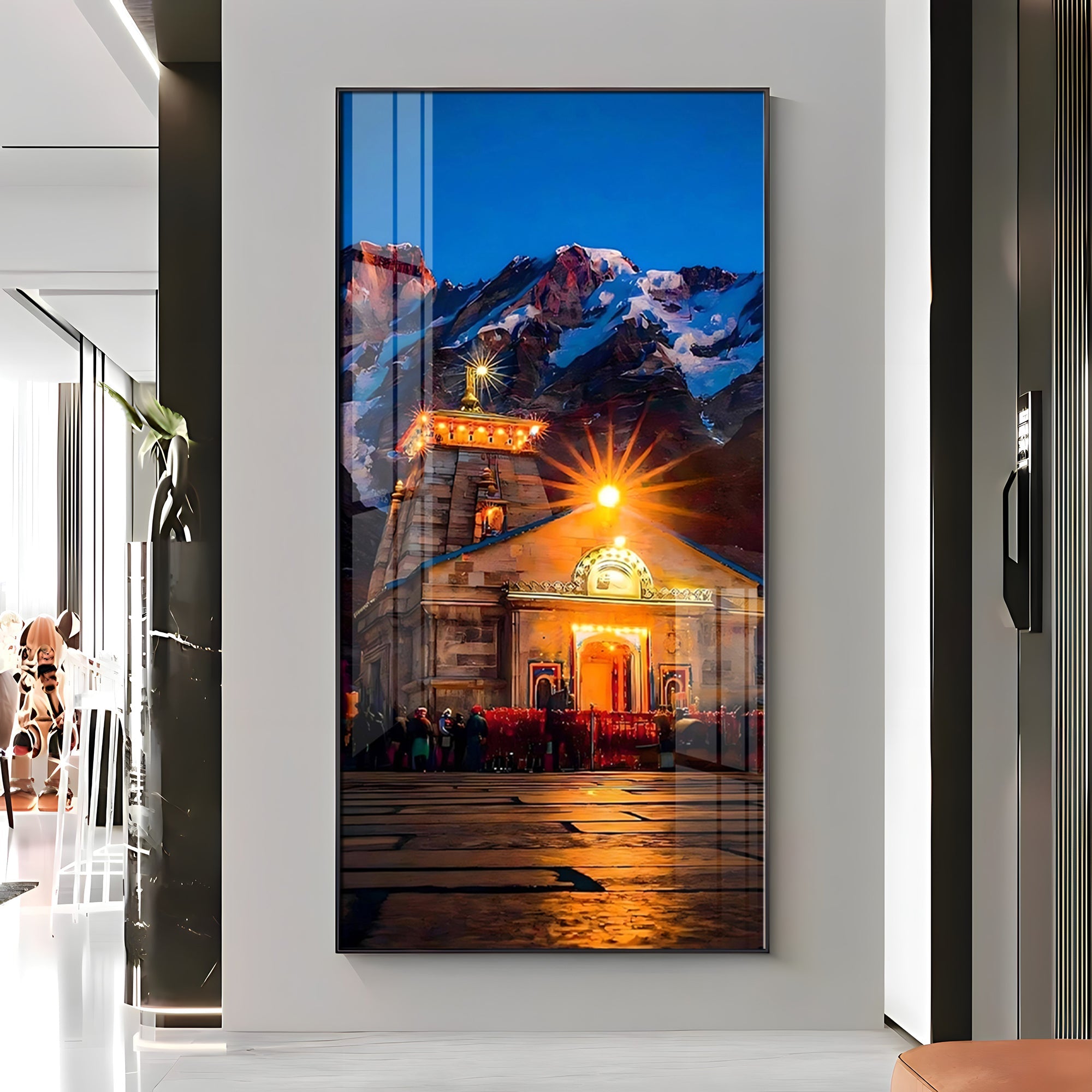 Kedarnath Dham Premium Acrylic Vertical Wall Art