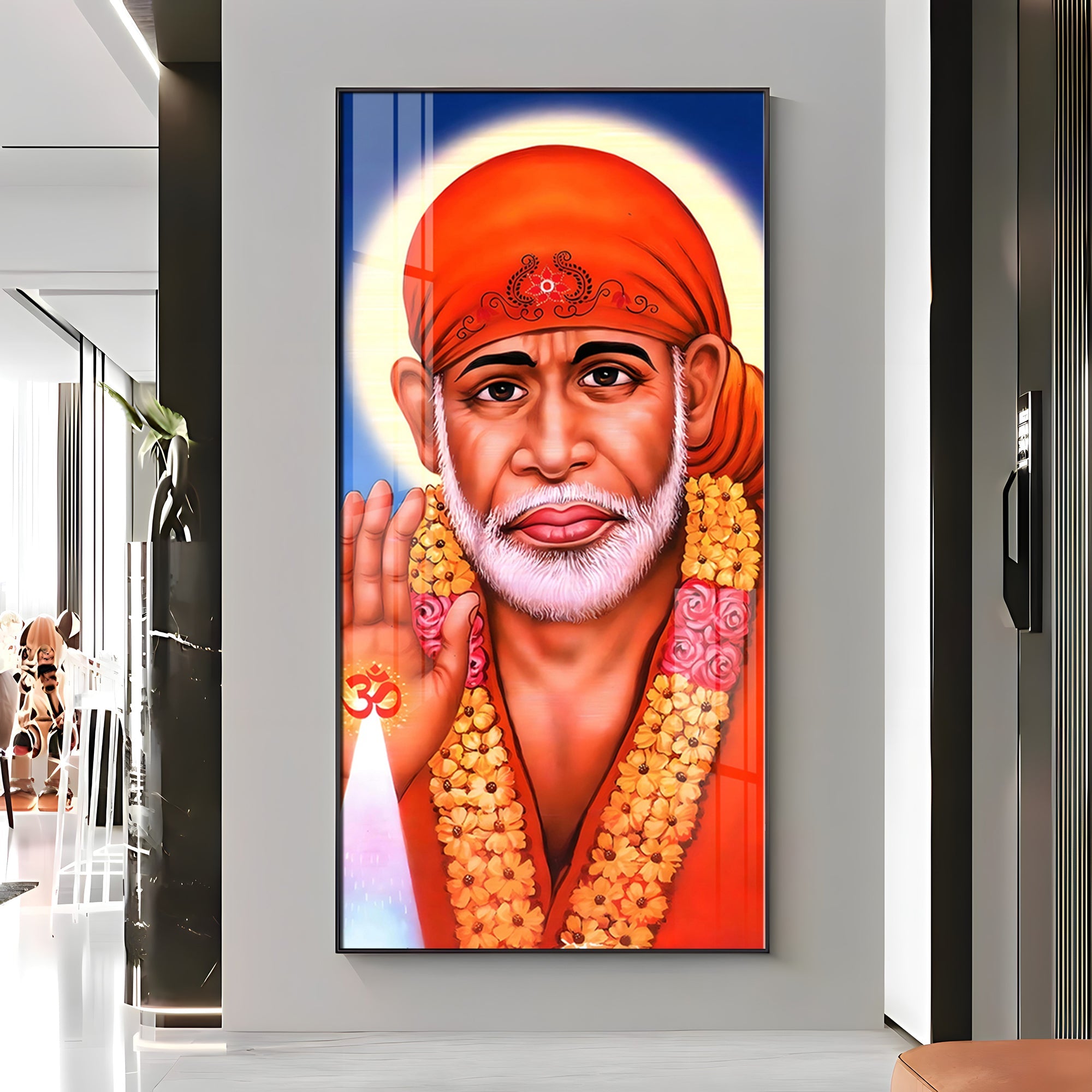 Jai Shree Sai Premium Acrylic Vertical Wall Art