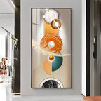 Luxury Crystal Circle Premium Acrylic Vertical Wall Art