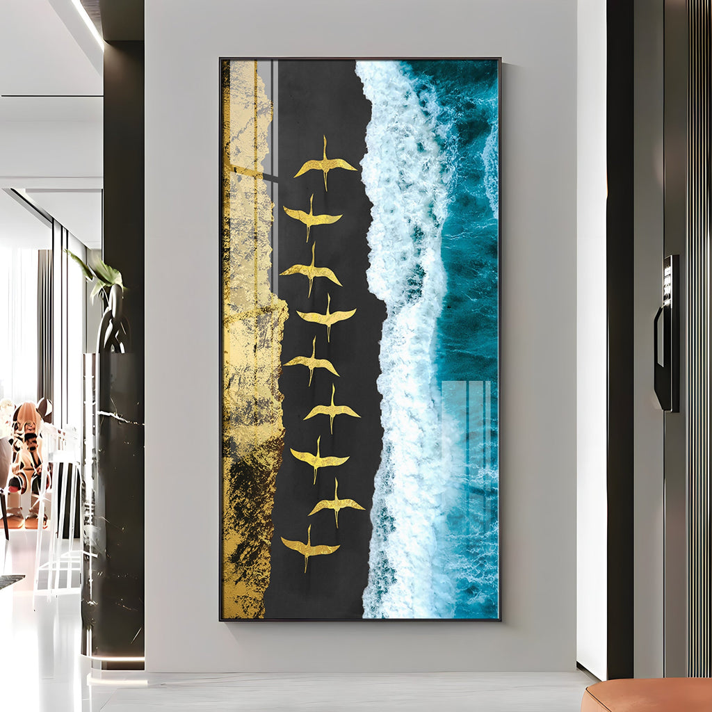 Ocean Waves Premium Acrylic Vertical Wall Art