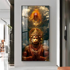 Sankatmochan Hanuman Premium Acrylic Vertical Wall Art
