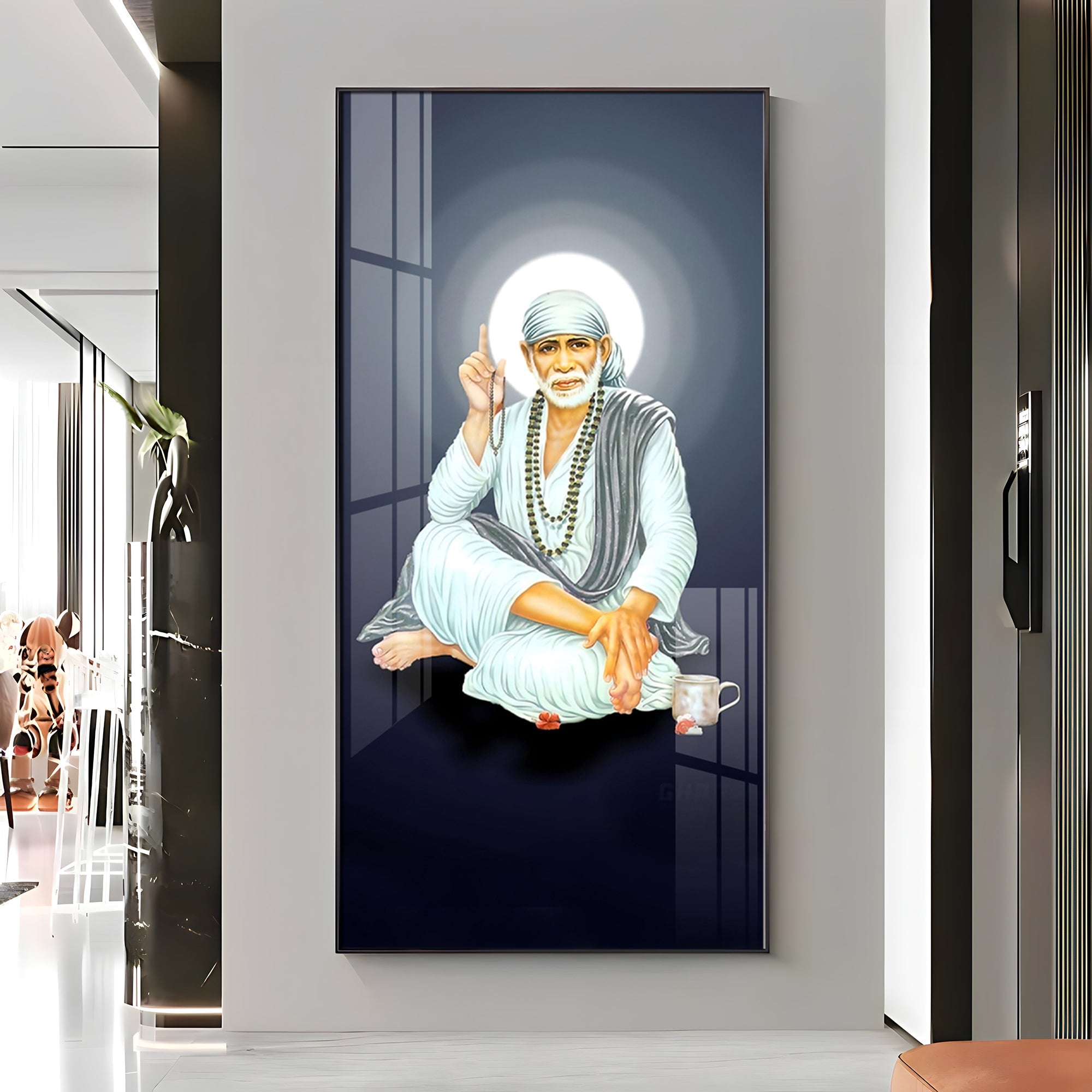 Om Sai Premium Acrylic Vertical Wall Art
