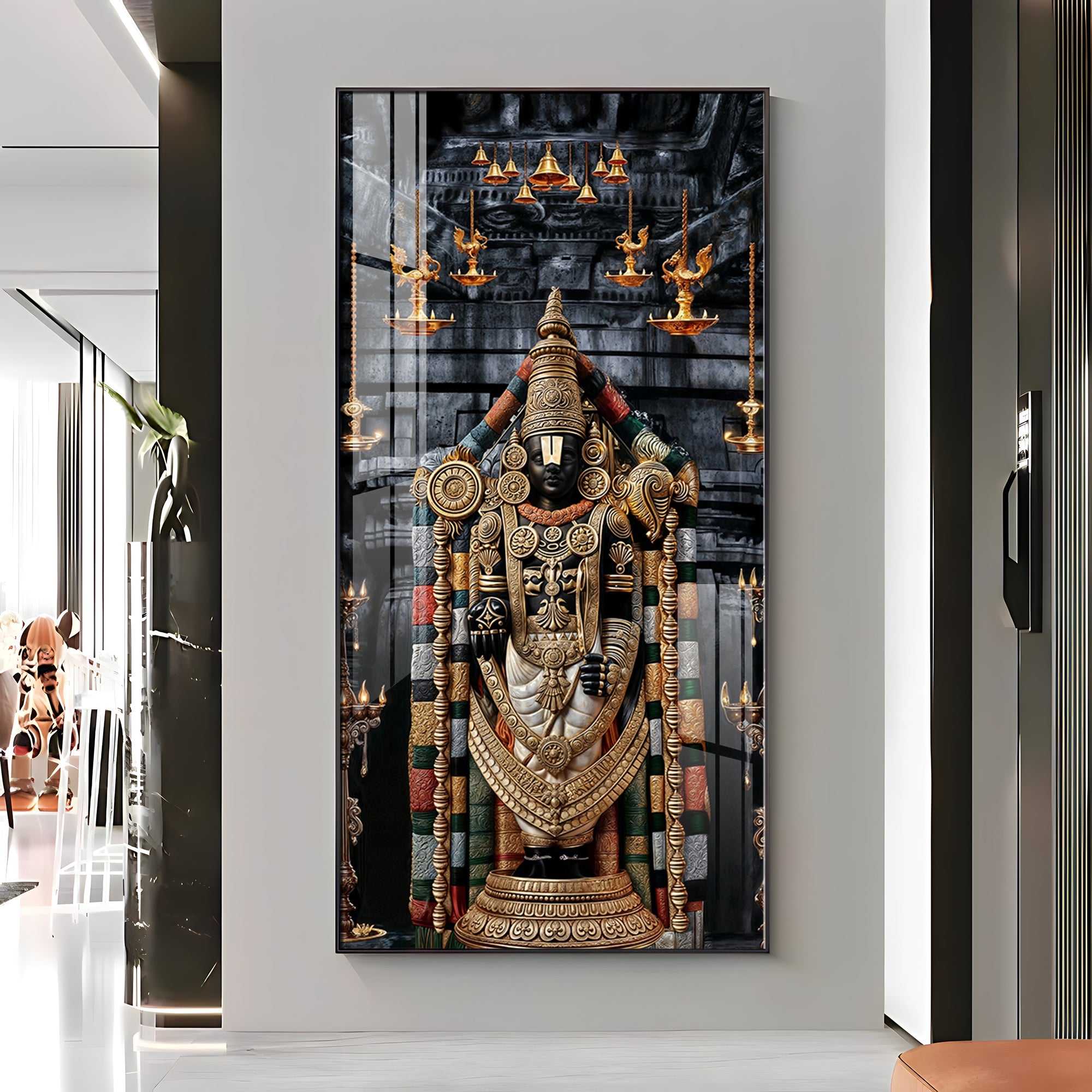 Lord Tirupati Premium Acrylic Vertical Wall Art