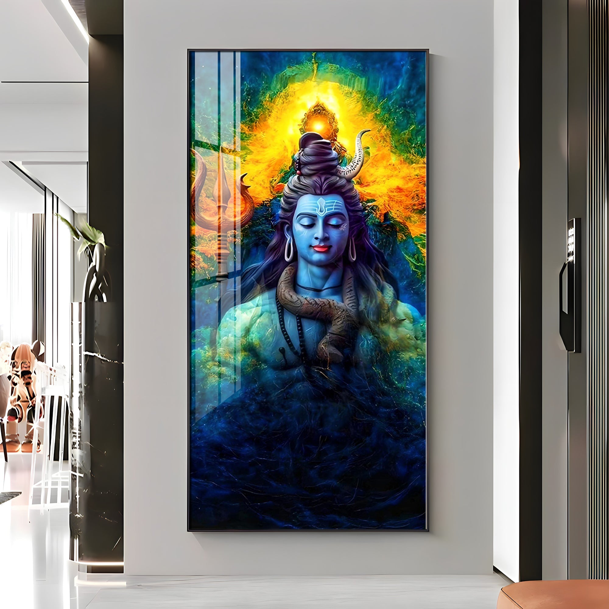 Shiv Shankar Premium Acrylic Vertical Wall Art