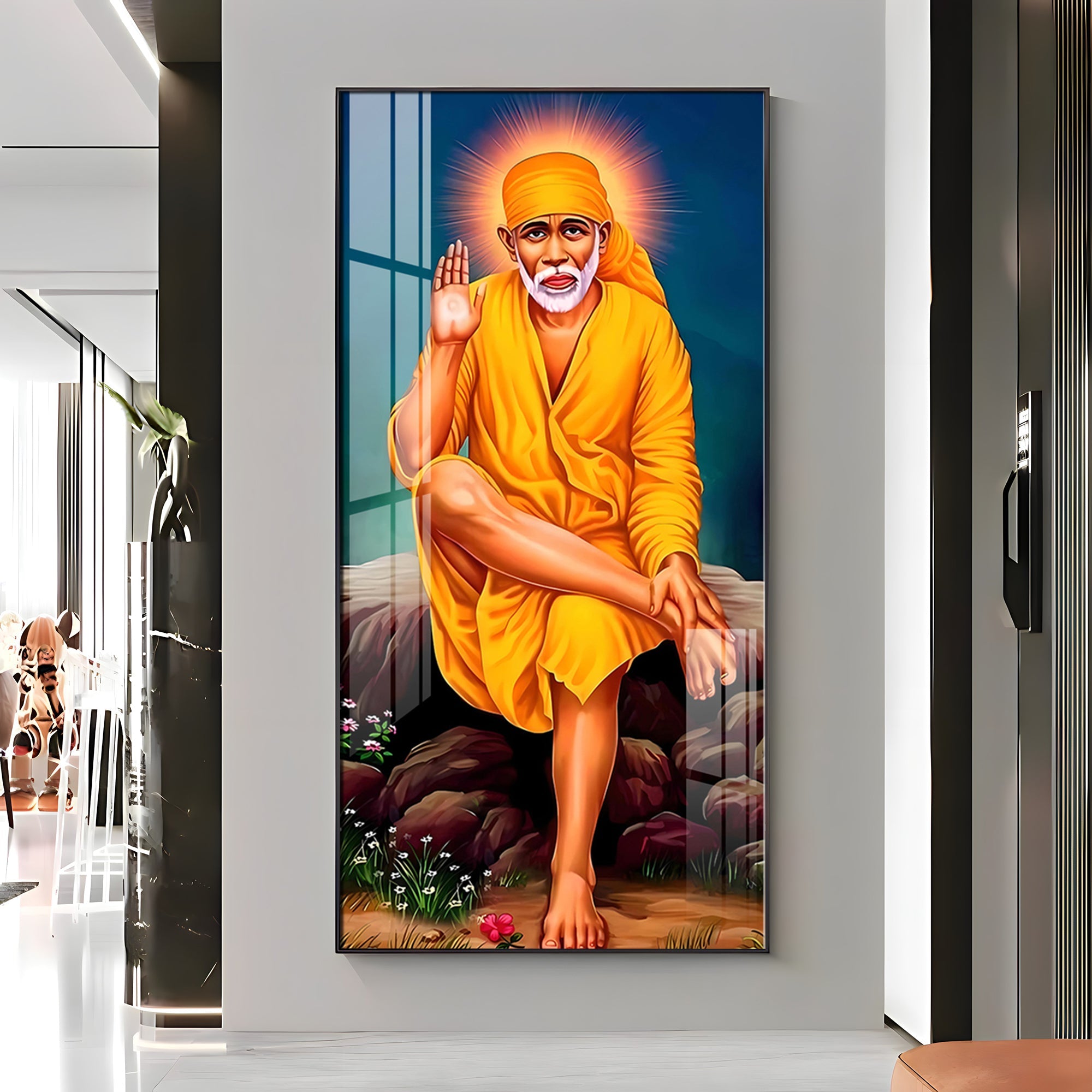 Shirdi Sai Baba Premium Acrylic Vertical Wall Art