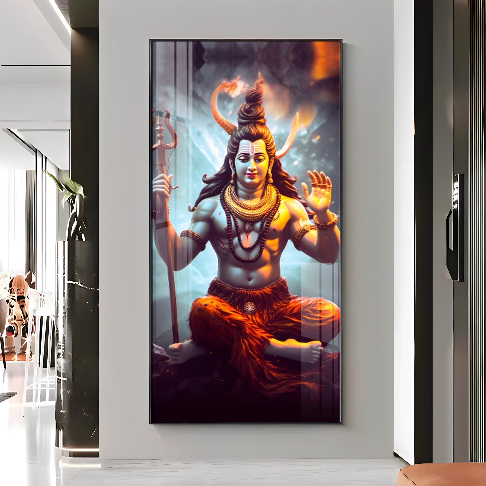 Har Har Mahadev Premium Acrylic Vertical Wall Art