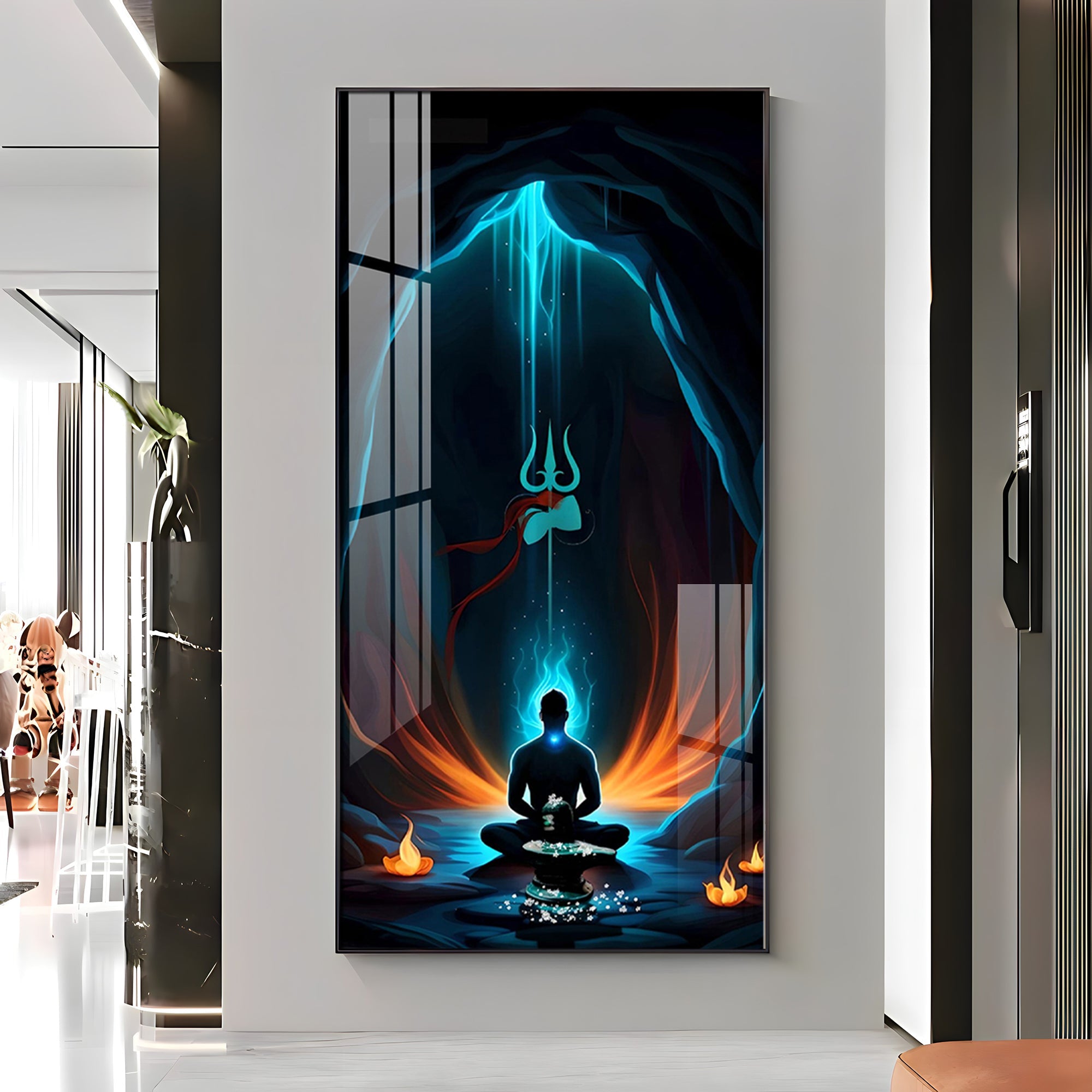 Jai Mahakal Premium Acrylic Vertical Wall Art