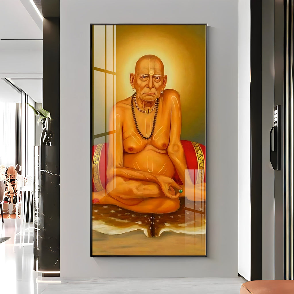 Swami Samarth Premium Acrylic Vertical Wall Art